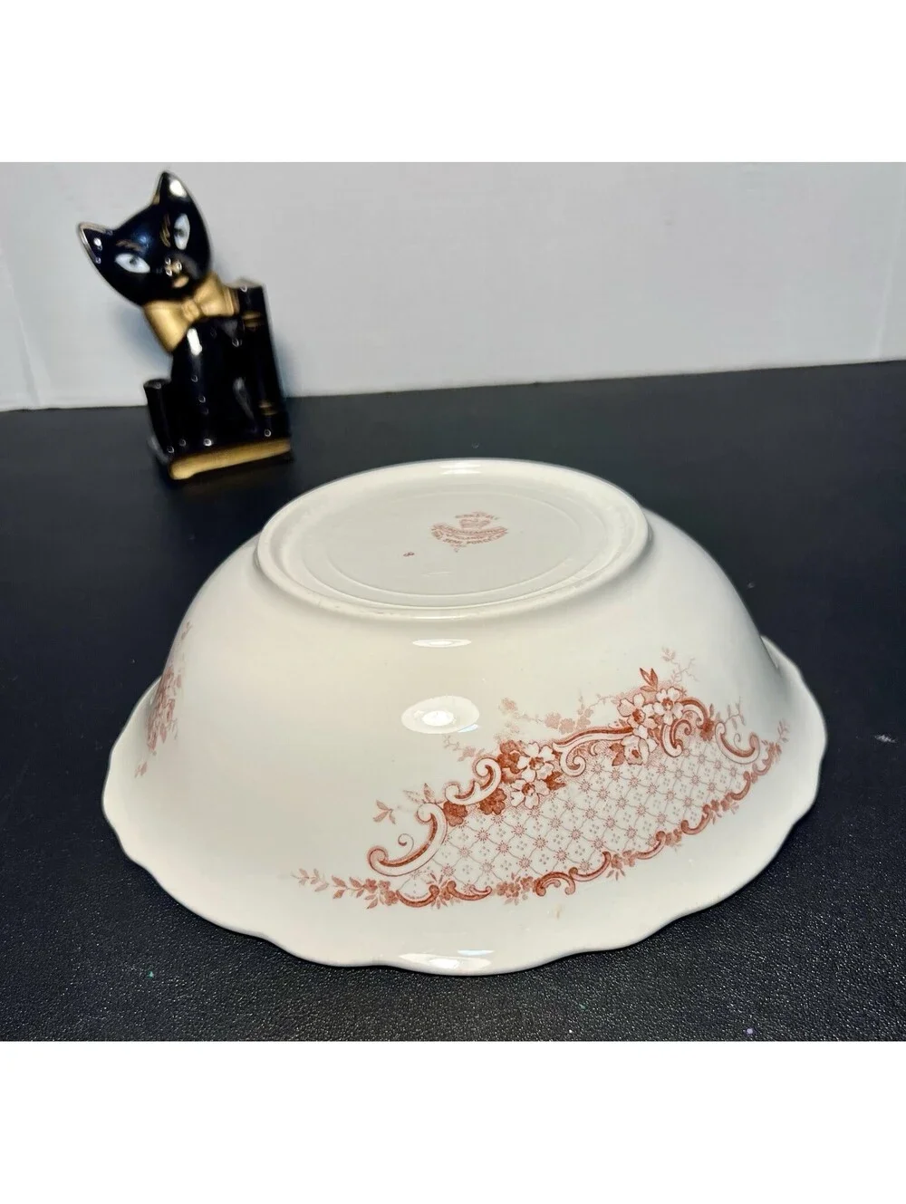 Alfred Meakin Antique 1900s Serving Bowl Kirkstall Pink Transferware, 9x3”